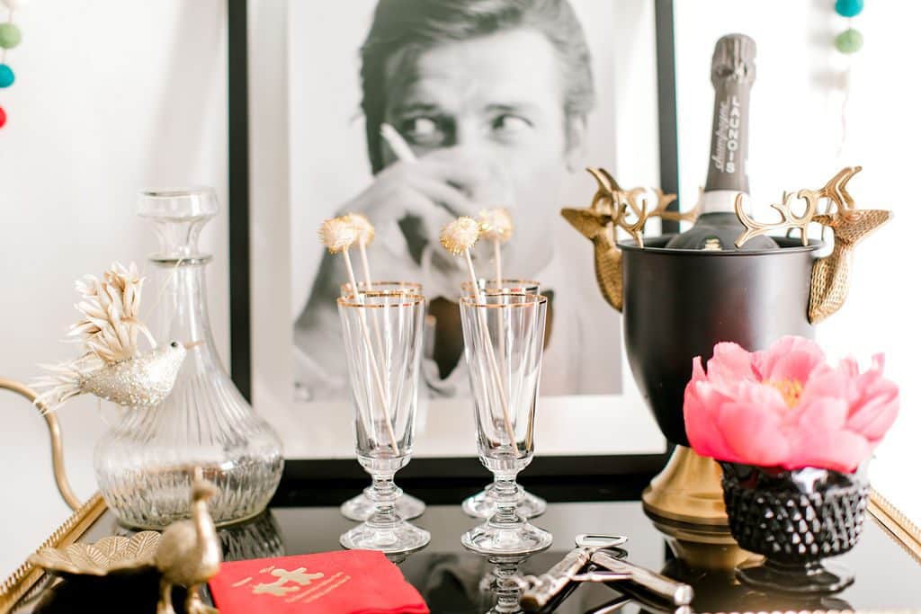 How to style a holiday bar cart